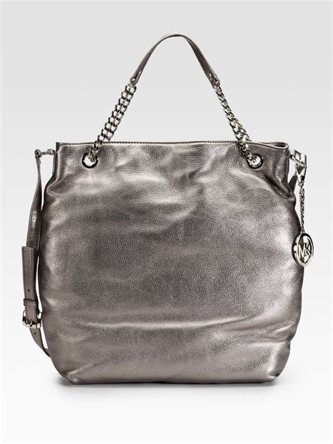 michael kors jet set chain shoulder tote gunmetal|michael kors designer tote jetset.